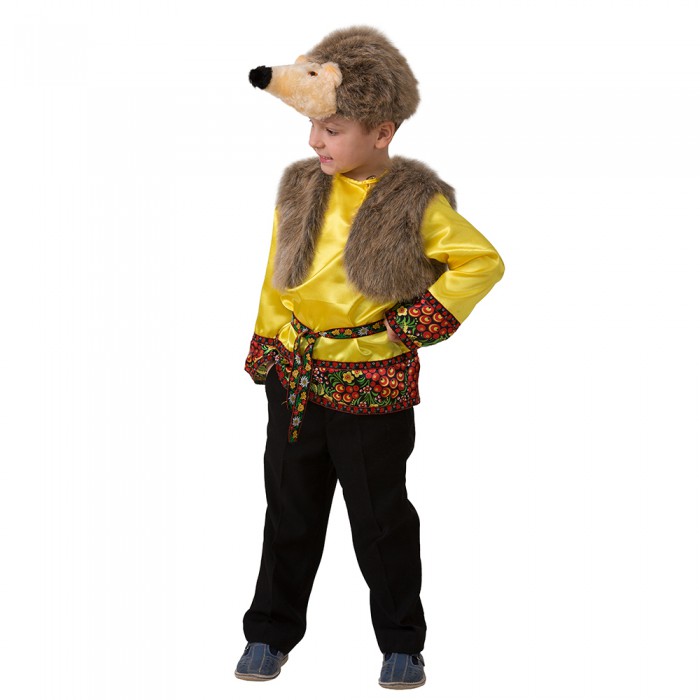 Костюм Ежик Фомка 5002 Костюм Ежика Фомки для мальчика в русском стиле. В комплекте шапочка с мордочкой Ежа, цветная рубаха из сатина с жилетом.