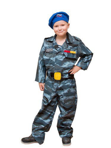 Костюм Десантника для мальчика Военный костюм Десантника для мальчиков 5-9 лет, в комплекте берет, комбинезон и пояс