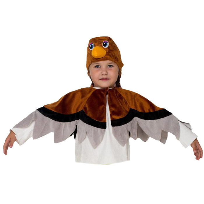 Костюм Воробей 2328 Детский костюм Воробей на 5-7 лет, в комплекте: шапочка, накидка с крыльями