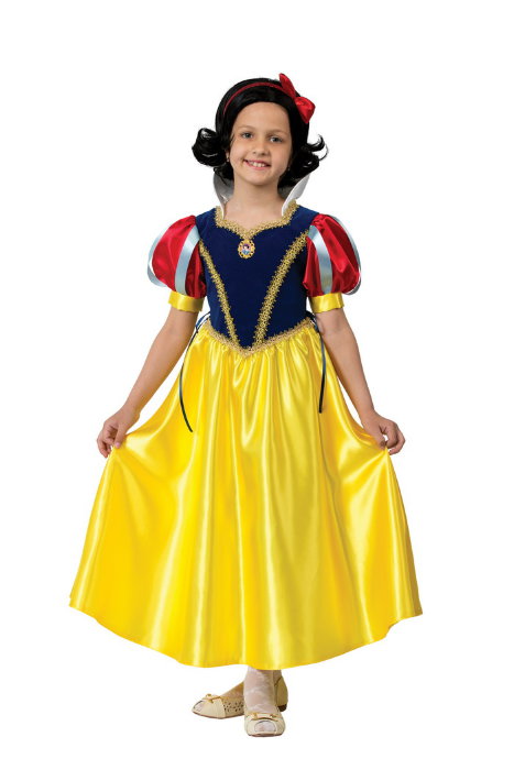 Костюм Принцесса Белоснежка 7063 Костюм для девочки принцесса Белоснежка. В комплекте: платье, брошь, парик, обруч с бантом
