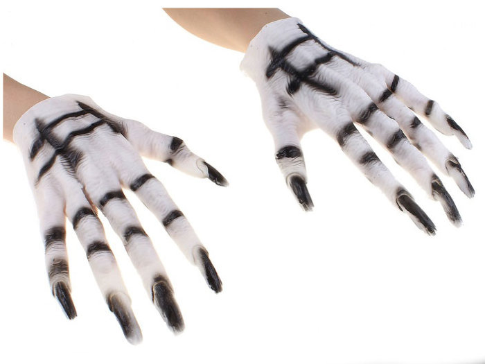Карнавальные перчатки с когтями из латекса Перчатки из латекса с когтями для вечеринки в Хеллоуин
