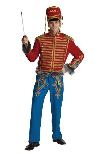 Костюм Гусар синий Б-1133-2 Мужской карнавальный костюм Гусара, в комплекте: мундир, синие брюки, кивер, сабля. 