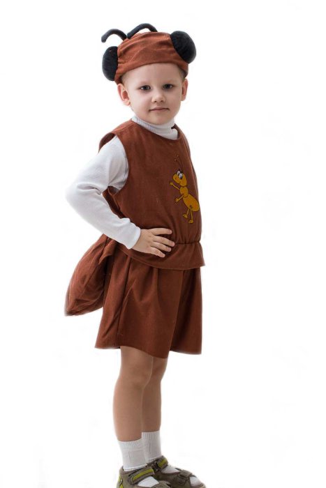 Костюм Муравей 1906 Детский костюм Муравья для мальчика 5-7 лет. В комплекте: шапочка, комбинезон, хвост набивной