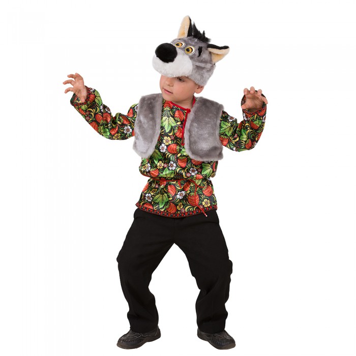 Костюм Волчонок Еремка 5000 Костюм для мальчиков Волчонок Еремка в русском стиле. В комплекте шапочка, рубашка и жилет.