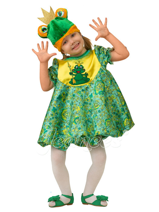 Костюм Лягушка Царевна 5224 Чудный костюм Лягушки для девочек 3-5 лет. В комплекте: шапочка, платье