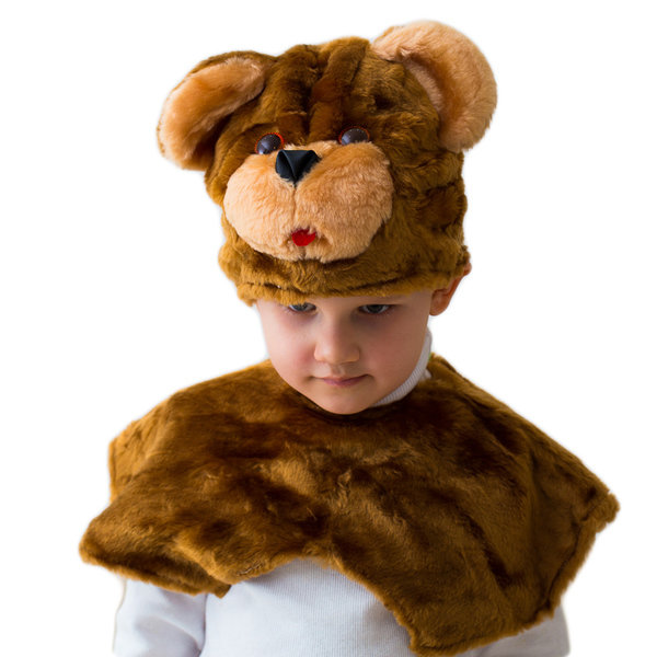 Костюм Мишка Бо1613 Костюм медвежонка Мишки для мальчика 4-8 лет в эконом варианте: пелеринка и шапка.