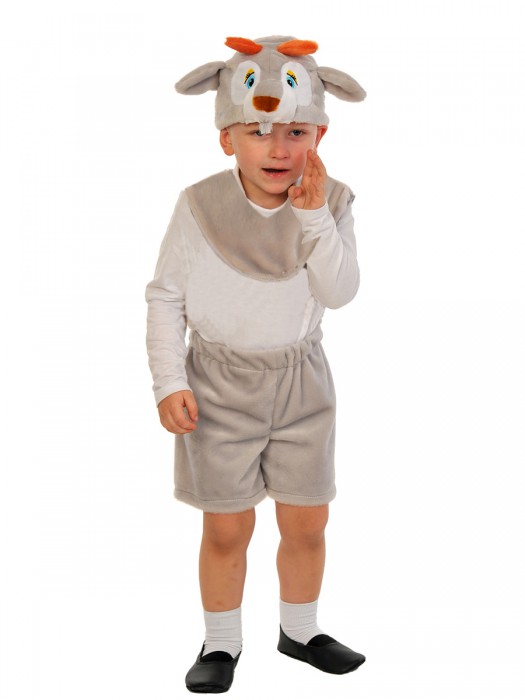 Костюм Козлик лайт 01-3031 Карнавальный костюм Козлик лайт манишка для мальчика от 3 до 5 лет размер XS (рост 92-116см) из ткани и плюша. В комплекте шорты, манишка и шапочка