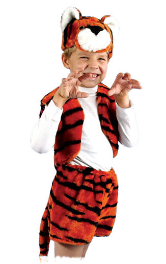 Костюм Тигренок С1013 Детский костюм тигр Тигренок от Карнавал-СПб. В комплекте шапочка, жилет и шорты