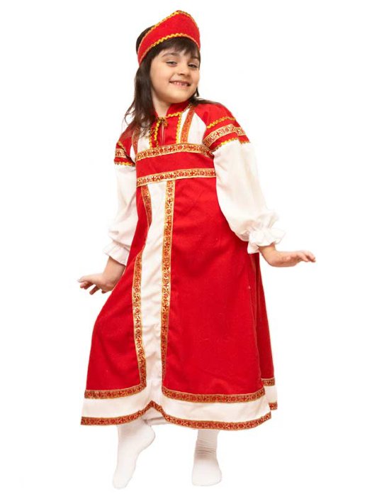 Костюм Аленушка 1647 Русский национальный костюм для девочки. В комплекте: кокошник, рубашка, сарафан