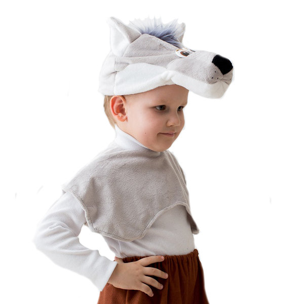 Костюм Волчонок эконом Бо1236 Детский костюм Волчонок в эконом варианте, в комплекте шапочка и накидка на липучке