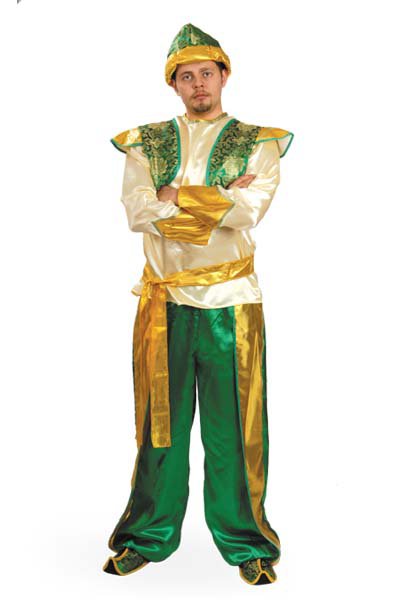 Костюм Султан взрослый Б6001 Мужской восточный костюм Султана, в комплекте: куртка, шапка, брюки