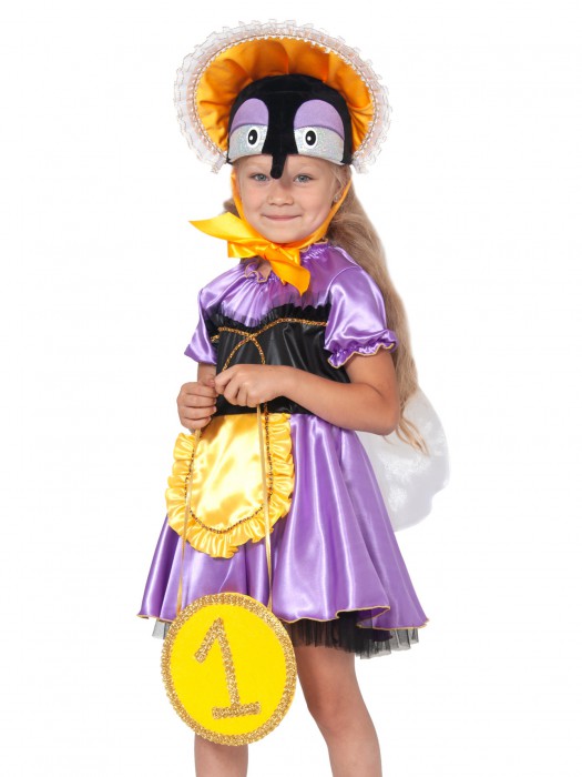 Костюм Муха Цокотуха 5327 Костюм Муха цокотуха сказочная для девочек  5-8 лет, в комплекте: Платье, маска-шапочка, сумка