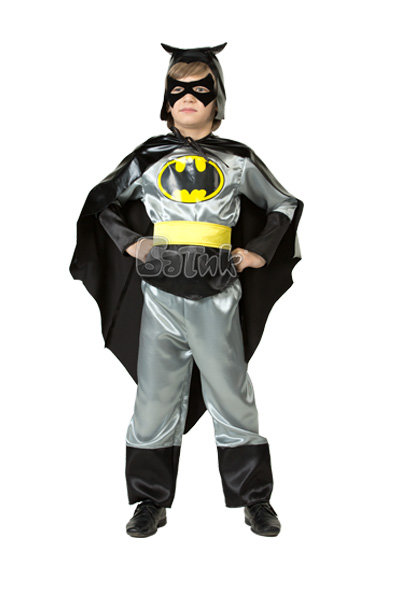 Костюм Черный плащ 7018 Костюм Бэтмена или черный плащ, в комплекте куртка, брюки, плащ, шапка, маска и пояс
