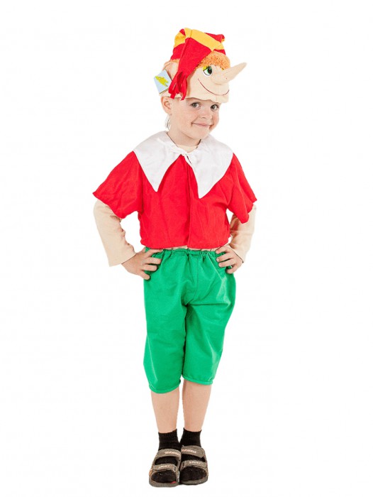 Костюм Буратино С1059 Детский карнавальный костюм Буратино на мальчика или девочку 4-8 лет. В комплекте шапочка, кофта и бриджи