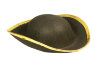 Шляпа пирата фетровая с золотым кантом - Шляпа пирата из фетра 1501-0437