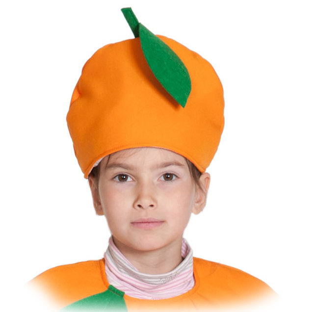 Шапочка Апельсин 4108 Карнавальная шапочка Апельсин на праздник урожая для детей 4-10 лет.