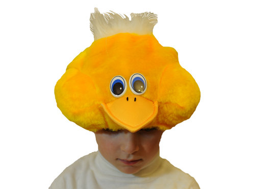 Шапочка Цыпленок Бо1148 Детская шапочка Цыпленка из меха, как дополнение костюма.