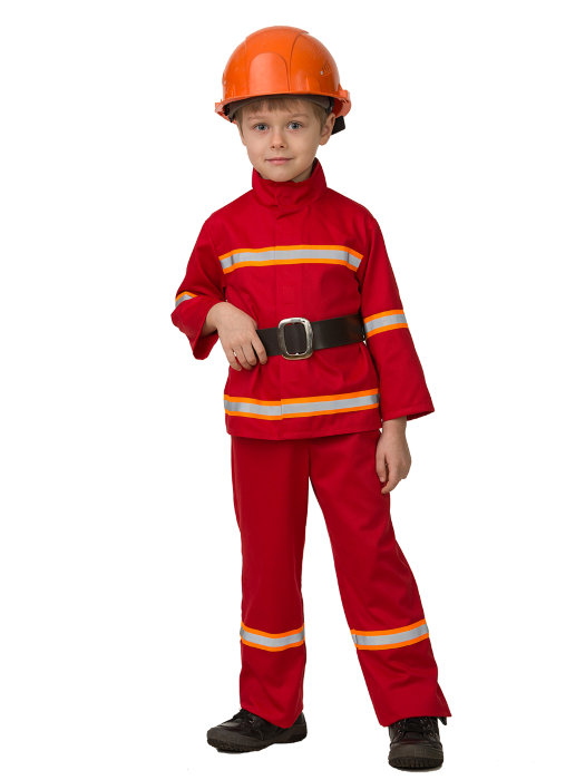 Костюм Пожарный 5705 Карнавальный костюм Пожарный для мальчиков. В комплекте: куртка, брюки, пояс, каска