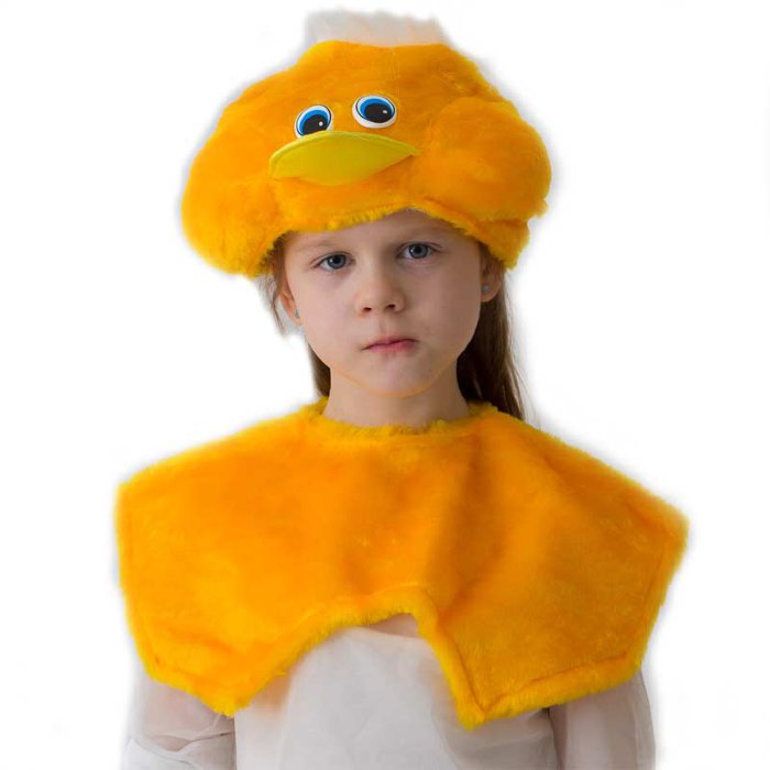 Костюм Цыпленок эконом 1228 Детский костюм Цыпленка в эконом варианте, в комплекте: шапочка и накидка на липучке