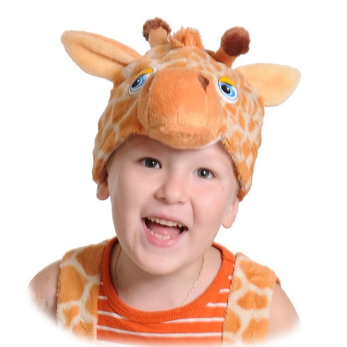 Шапочка Жираф 4020 Карнавальная шапочка Жираф из плюша, размер 53-55см