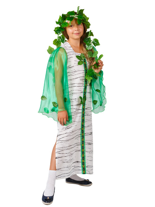 Костюм Березка ​Карнавальный костюм "Березка". Подойдет для Праздника Урожая, Новогодних утренников и карнавальных вечеров.В костюм входит: головной убор, платье.