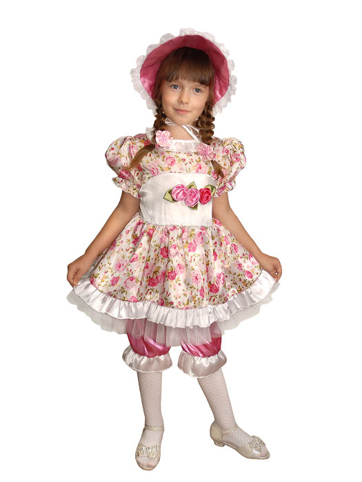 Костюм Кукла в шляпке Костюм Кукла в шляпке девочек 3-5 лет. В комплекте платье, шляпка и штанишки