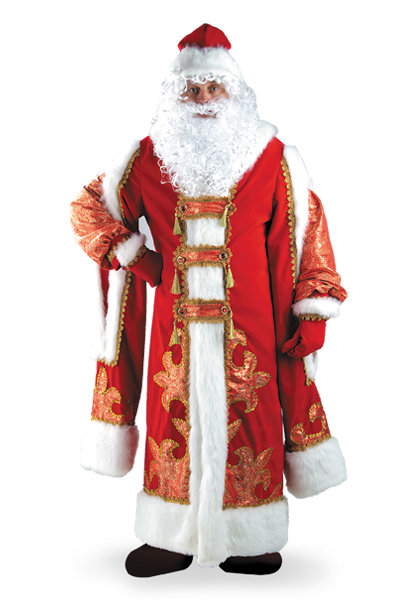 Костюм Дед Мороз Царский 187 Мужской костюм на новый год Дед Мороз царский, размер 54-56. В комплекте: шуба, шапка, варежки + борода и мешок