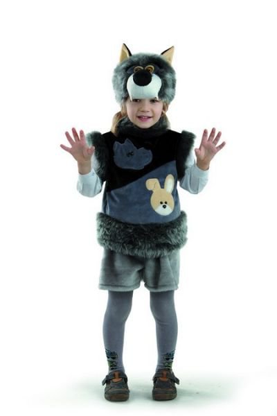 Костюм Волчонок Зубастик 267 Детский костюм маленького волчонка на мальчика 3-5 лет. В комплекте шапочка, жилет, шорты