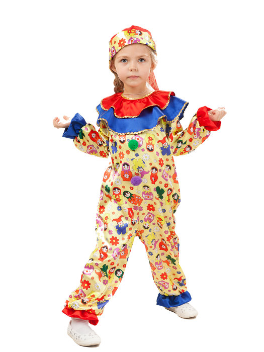 Костюм Скоморох 1004 Детский костюм  шута Скоморох. В комплект входит колпак, комбинезон