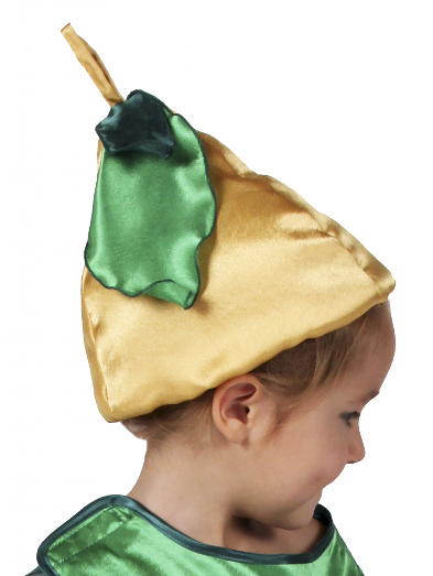 Шапочка Груша Ве6117 Карнавальная шапочка Груша для девочек 3-7 лет для праздника урожая.