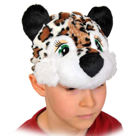 Шапочка Леопардик 4029 Детская карнавальная шапочка Леопард для мальчиков и девочек 3-7 лет, размер 53-55см