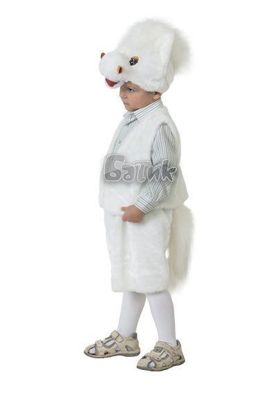 Костюм Конь Снежок 530 Костюм белого коня лошадки для мальчика 5-8 лет. В комплекте: маска, жилетка, шорты