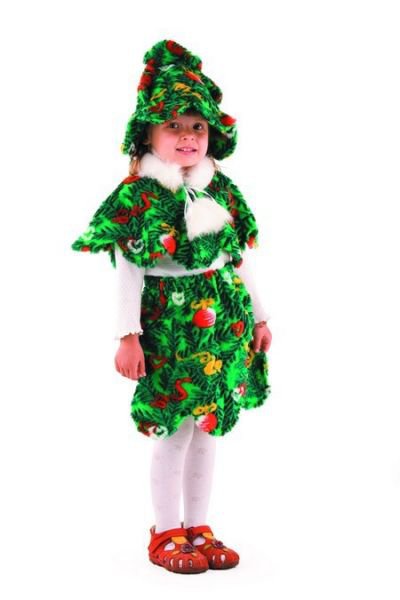 Костюм Елочка Красавица 520 Новогодний костюм Елочка красавица для девочки 5-8 лет.  В комплекте пелерина, юбочка и шапочка
