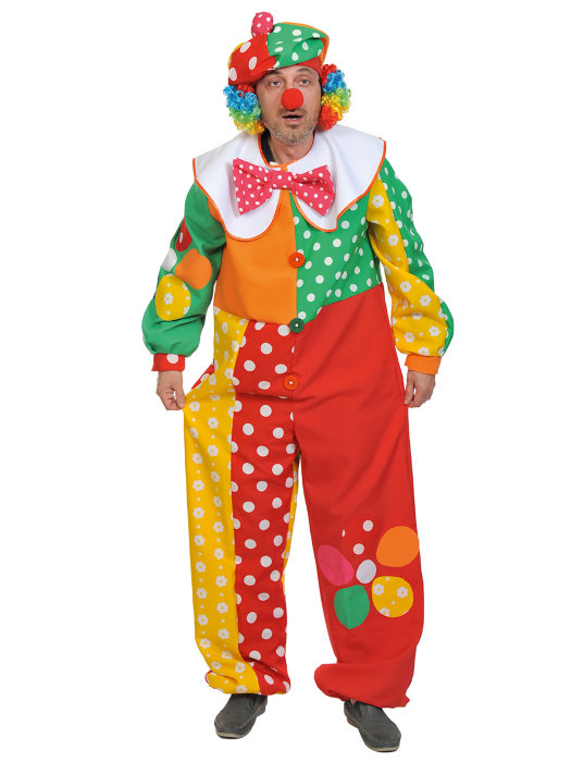 Костюм Клоун Филя Кф1010 Карнавальный костюм Клоун Филя для взрослых, размер 52-54 на рост 182см. В комплекте: комбинезон, кепка, нос, пряди