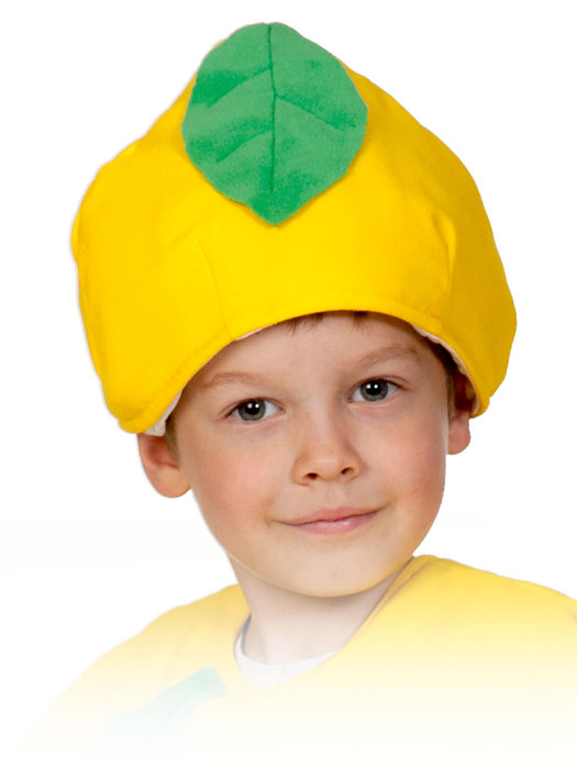 Шапочка Лимон 4126 Карнавальная шапочка Лимон для праздника урожая и осени для деток от 4 до 12 лет