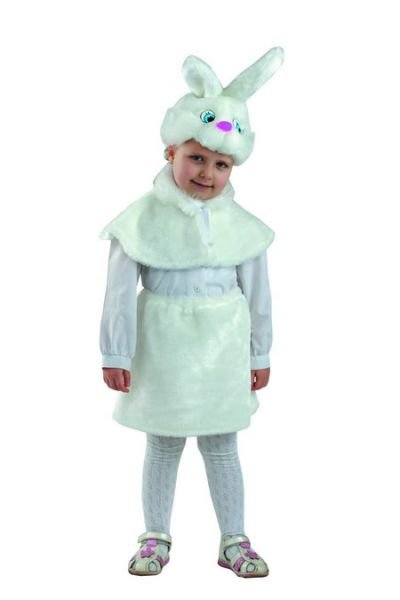 Костюм Зайка 105 Детский карнавальный костюм для девочки 3-5 лет. В комплекте шапочка, пелерина, юбочка