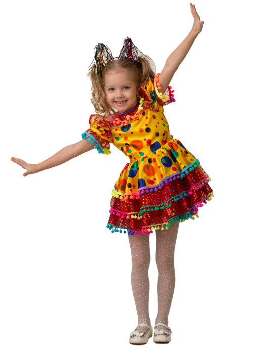 Костюм Хлопушка 5235 Карнавальный костюм Хлопушка для девочек от 3 до 12 лет. В комплекте: ободок и платье. 