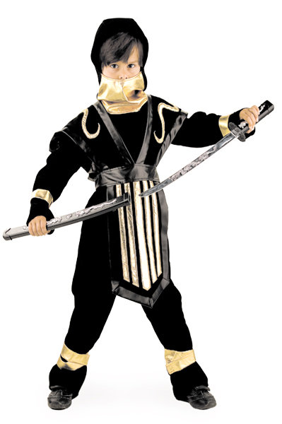 Костюм Супер Ниндзя 444 Карнавальный костюм для мальчиков от 5 до 14 лет. В комплекте: куртка, накидка с поясом, брюки, шапка + меч