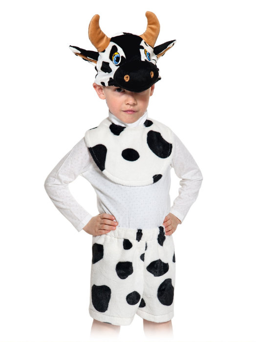 Костюм Бычок лайт 01-3096 Карнавальный костюм Бычок для мальчиков от 4 до 6 лет, в комплекте шапочка, шорты и манишка.