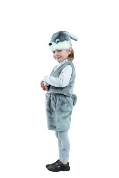 Костюм Заяц Серый 107 Карнавальный костюм серого зайчика. В комплекте маска, жилет, шорты