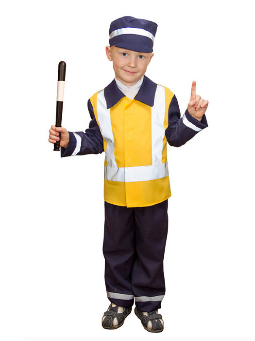 Костюм инспектора ДПС  Костюм инспектора ГАИ ДПС для мальчика, в комплекте: кепка, куртка, штаны, жезл