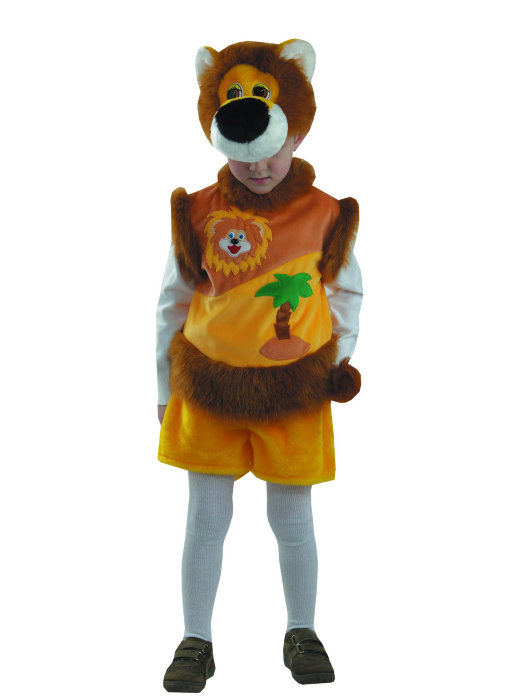 Костюм Лев Боня Б-274 Детский карнавальный костюм на мальчика 3-5 лет. В комплекте шапка, жилет с аппликацией и шорты