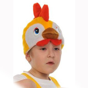 Шапочка Петушок 4055 Детская карнавальная шапочка Петушок для мальчиков 3-7 лет, размер 53-55см