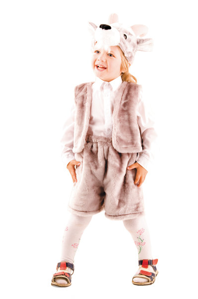 Костюм Козлик серый Б-148-2 Детский карнавальный костюм Козлик серый для мальчика 3-5 лет. В комплекте шапочка, жилет, шорты
