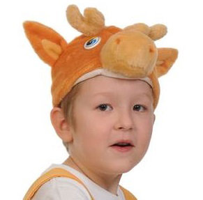 Шапочка Олененок 4021 Детская карнавальная шапочка Олененок для мальчиков 3-7 лет, размер 53-55см