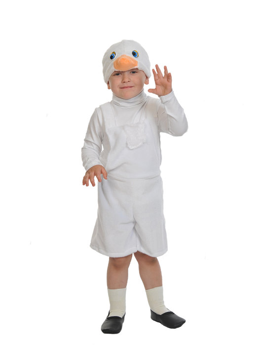 Костюм Гусенок плюш 3068 Детский карнавальный костюм Гусенок для мальчиков 3-6 лет на рост 92-122см. В комплекте полукомбинезон и шапочка