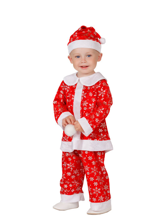 Костюм Малыш Санта, красный  Костюм маленького Санты на 1-2 года, рост 92см. В комплекте: колпак, курточка и штаны.