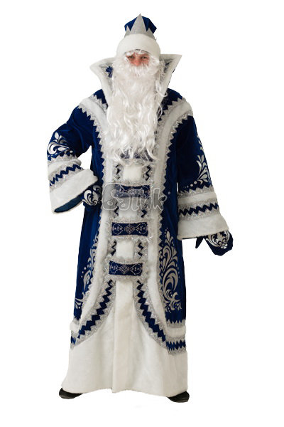 Костюм Дед Мороз Купеческий 193 Мужской костюм деда Мороза на Новый год. В комплекте шуба, пояс, шапка, варежки, парик, борода и мешок