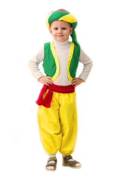 Костюм Аладдин Бо1107 Костюм сказочного персонажа Аладдина для мальчика 3-5 лет в комплекте чалма, жилет, пояс и шаровары