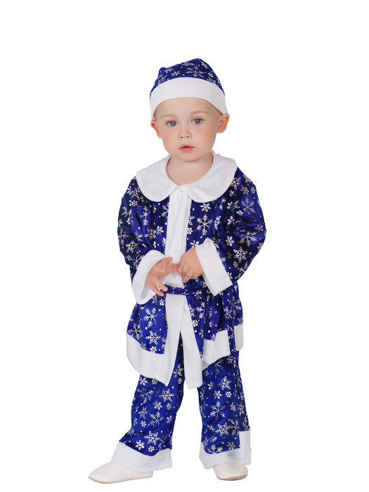 Костюм Малыш Санта, синий Костюм маленького Санты на 2-3 года, рост 100см. В комплекте: колпак, курточка и штаны.